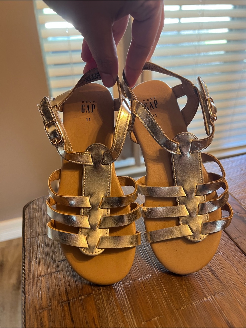 GAP Girls Metallic Gold Strappy Sandals